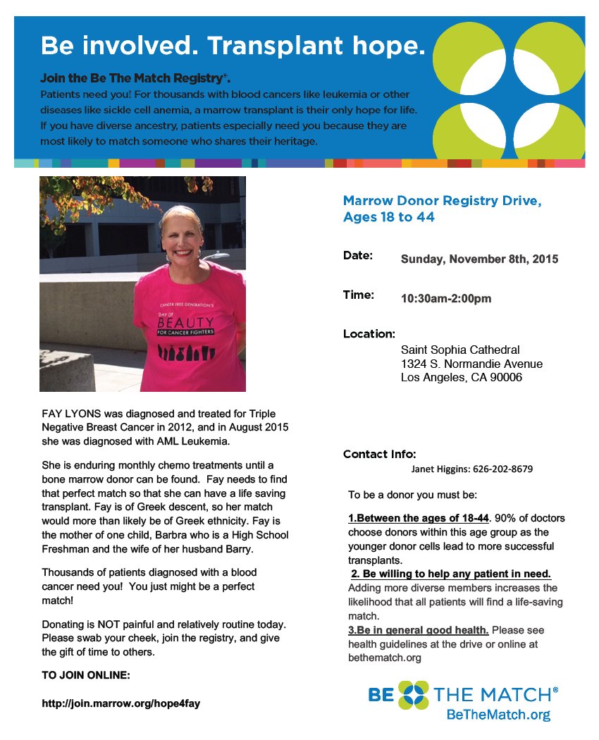 [Fay Lyons Bone Marrow Drive in Los Angeles, California]