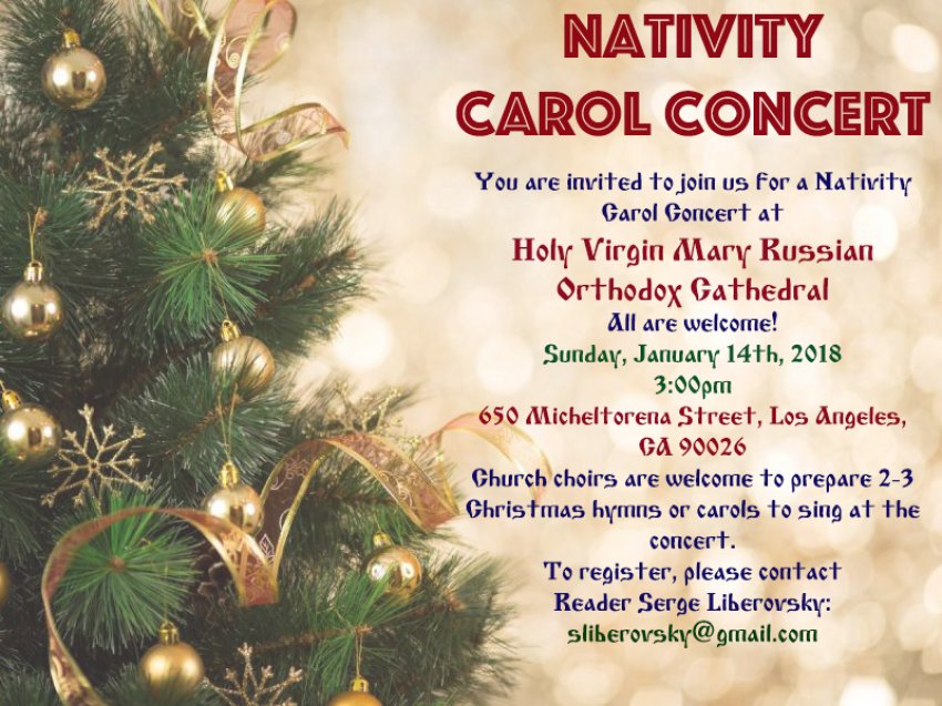 [Christmas Carol Concert in Los Angeles, California]