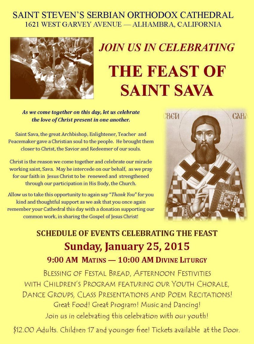 [Feast Day of Saint Sava in Alhambra, California]