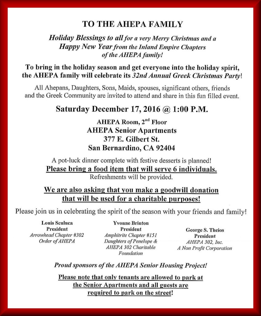 [San Bernardino AHEPA Christmas Party]