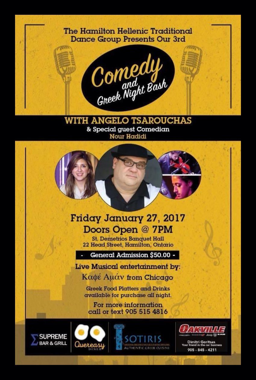 [Angelo Tsarouchas Comedy Night in Hamilton, Ontario, Canada]