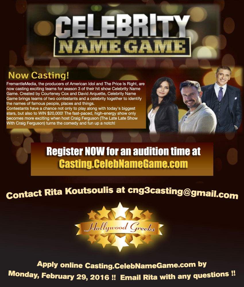 [Celebrity Name Game Casting Call in California]