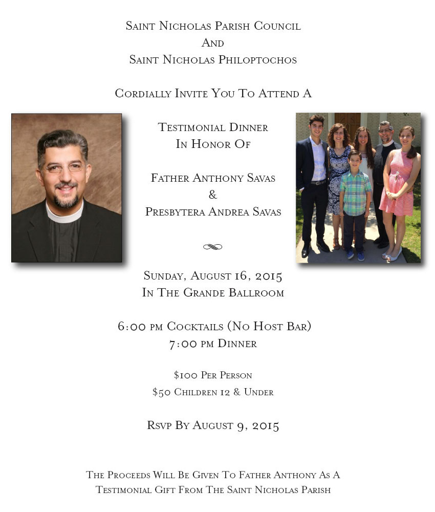[Fr. Anthony Savas Testimonial Dinner in Northridge, California]