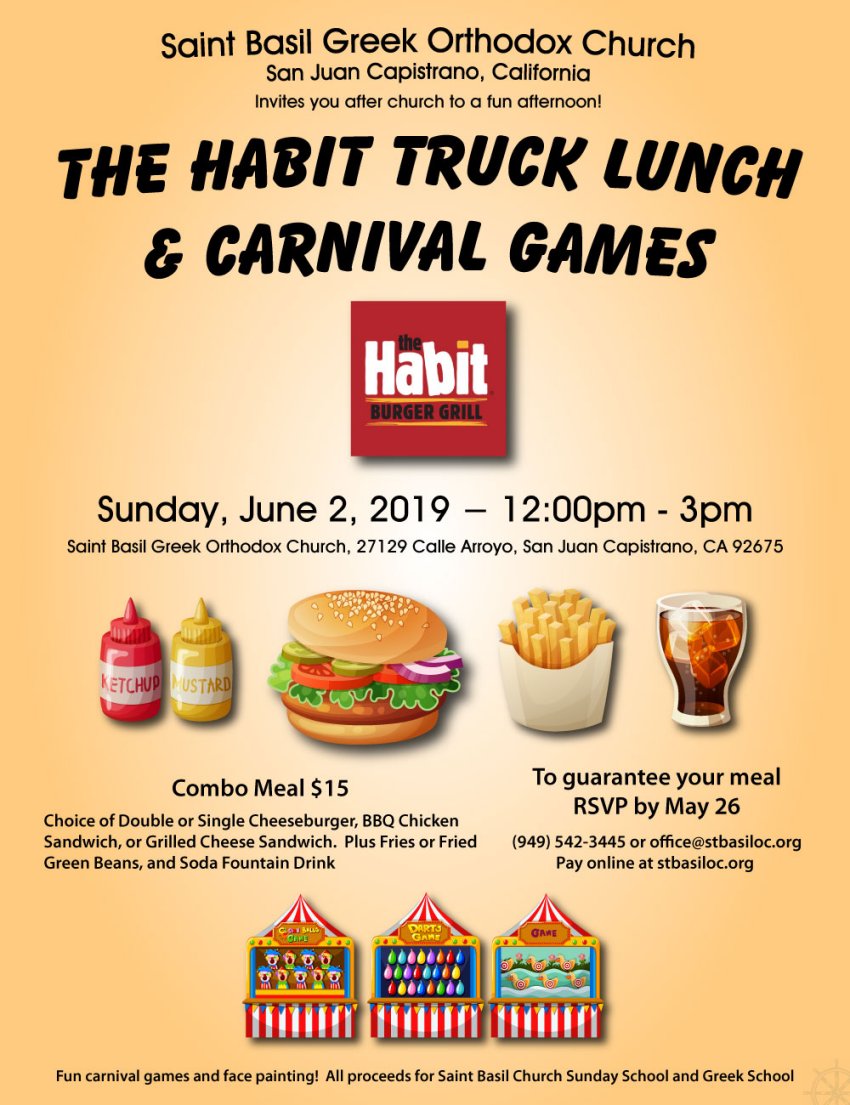 [Orange County Habit Truck Lunch and Carnival Games in San Juan Capistrano, California]